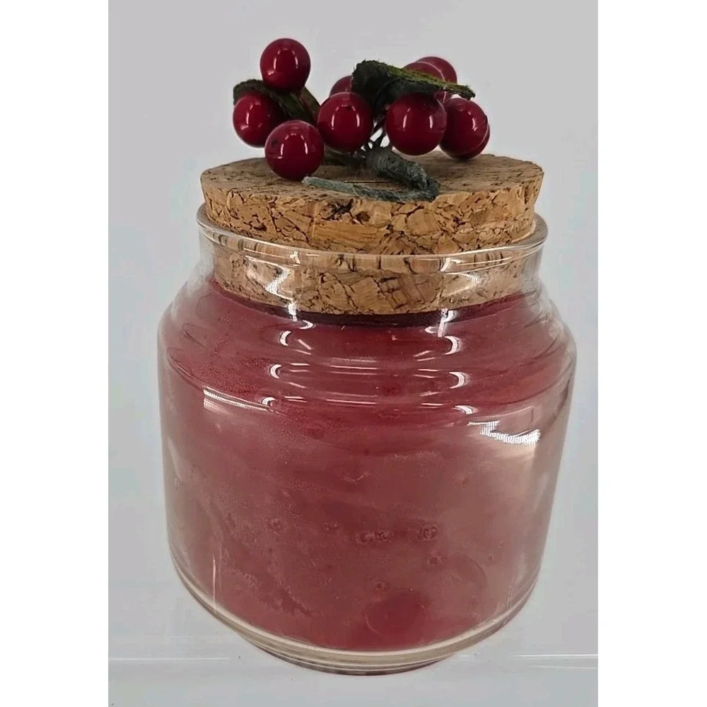 VTG NEW Original Recipe Scent By Mrs. Baker, 26 Oz Jar Candle W/ Holly Berry Top